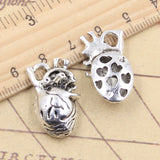 10pcs Charms 3d Hollow Lovely Heart 26x16x8mm Tibetan Silver Color Pendants Antique Jewelry Making DIY Handmade Craft