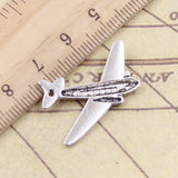 10pcs Charms Airplane Plane 25x31mm Tibetan Silver Color Pendants Antique Jewelry Making DIY Handmade Craft