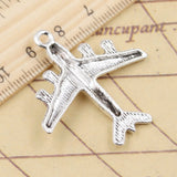 10pcs Charms Airplane Plane 38x38mm Tibetan Silver Color Pendants Antique Jewelry Making DIY Handmade Craft