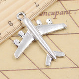 10pcs Charms Airplane Plane 38x38mm Tibetan Silver Color Pendants Antique Jewelry Making DIY Handmade Craft