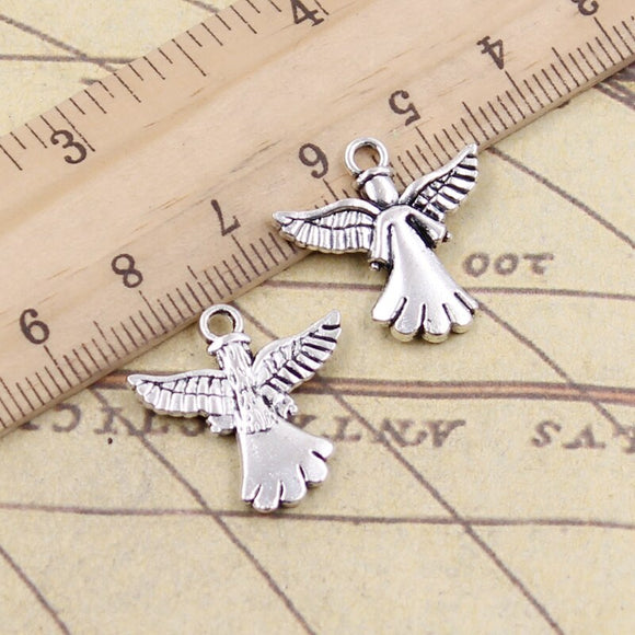 10pcs Charms Angel 22x21mm Tibetan Silver Color Pendants Antique Jewelry Making DIY Handmade Craft