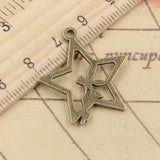 10pcs Charms Angel Star 30x24mm Tibetan Bronze Silver Color Pendants Antique Jewelry Making DIY Handmade Craft EF3660