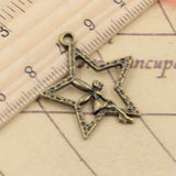 10pcs Charms Angel Star 30x24mm Tibetan Bronze Silver Color Pendants Antique Jewelry Making DIY Handmade Craft EF3660