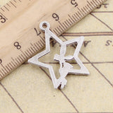 10pcs Charms Angel Star 30x24mm Tibetan Bronze Silver Color Pendants Antique Jewelry Making DIY Handmade Craft EF3660