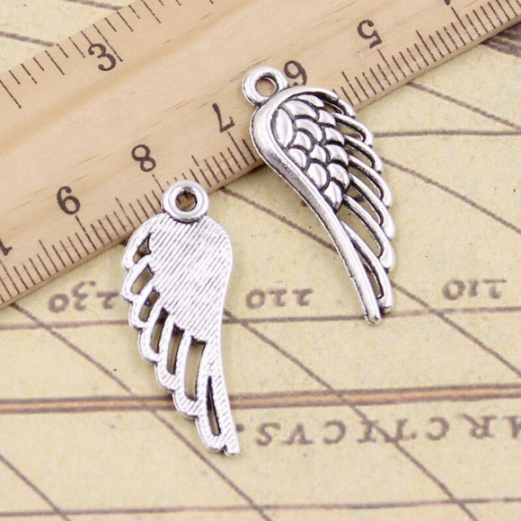 10pcs Charms Angel Wings 33x13mm Tibetan Silver Color Pendants Antique Jewelry Making DIY Handmade Craft