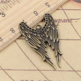 10pcs Charms Angel Wings 39x24mm Tibetan Bronze Silver Color Pendants Antique Jewelry Making DIY Handmade Craft Pendant EF3909