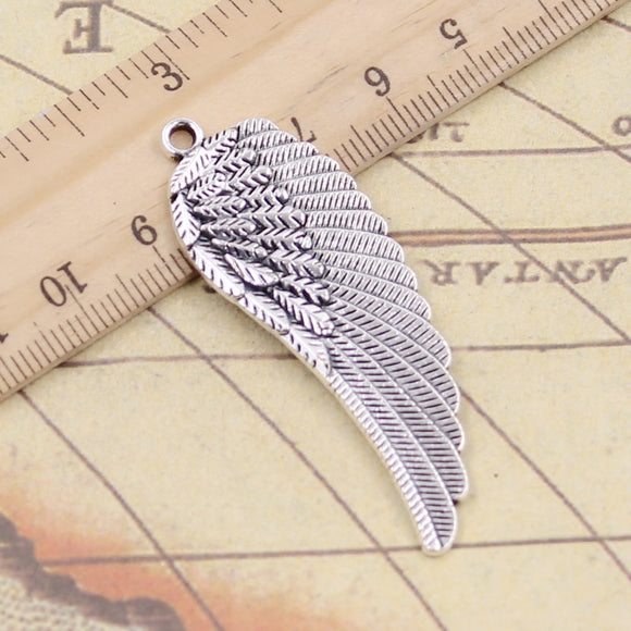 10pcs Charms Angel Wings 55x19mm Tibetan Silver Color Pendants Antique Jewelry Making DIY Handmade Craft Pendant EF3831