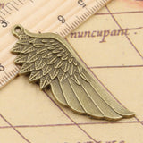 10pcs Charms Angel Wings 58x22mm Tibetan Bronze Silver Color Pendants Antique Jewelry Making DIY Handmade Craft