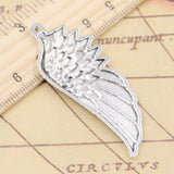 10pcs Charms Angel Wings 58x22mm Tibetan Bronze Silver Color Pendants Antique Jewelry Making DIY Handmade Craft