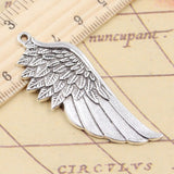 10pcs Charms Angel Wings 58x22mm Tibetan Bronze Silver Color Pendants Antique Jewelry Making DIY Handmade Craft