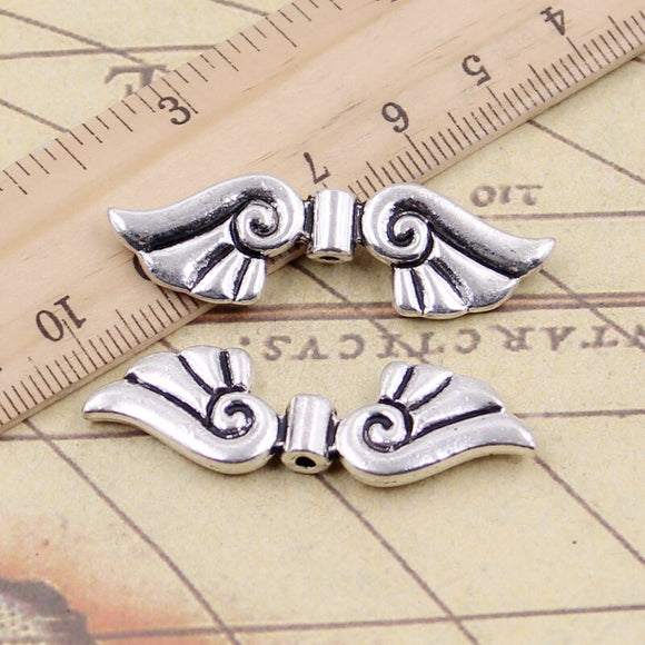 10pcs Charms Angel Wings Bead 14x44x5mm Tibetan Silver Color Pendants Antique Jewelry Making DIY Handmade Craft Pendant