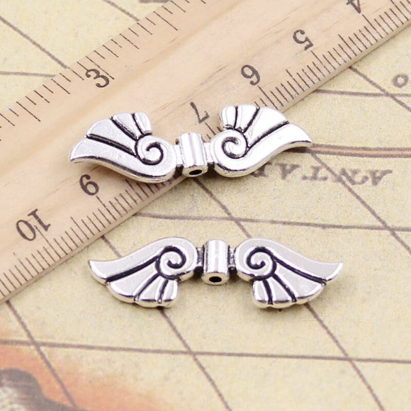 10pcs Charms Angel Wings Bead 16x11mm Tibetan Silver Color Pendants Antique Jewelry Making DIY Handmade Craft