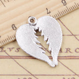 10pcs Charms Angel Wings Heart 30x24mm Tibetan Silver Color Pendants Antique Jewelry Making DIY Handmade Craft