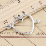 10pcs Charms Arrow Cross Heart Link 24x32mm Tibetan Silver Color Pendants Antique Jewelry Making DIY Handmade Craft