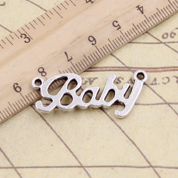 10pcs Charms Baby Connector 38x17mm Tibetan Silver Color Pendants Antique Jewelry Making DIY Handmade Craft
