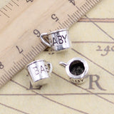 10pcs Charms Baby Mug Cup Cann 12x9x9mm Tibetan Bronze Silver Color Pendants Antique Jewelry Making DIY Handmade Craft Pendant