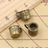 10pcs Charms Baby Mug Cup Cann 12x9x9mm Tibetan Bronze Silver Color Pendants Antique Jewelry Making DIY Handmade Craft Pendant