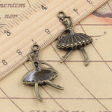 10pcs Charms Ballet Girl Dancer 35x20mm Tibetan Bronze Silver Color Pendants Antique Jewelry Making DIY Handmade Craft