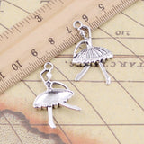 10pcs Charms Ballet Girl Dancer 35x20mm Tibetan Bronze Silver Color Pendants Antique Jewelry Making DIY Handmade Craft