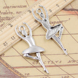 10pcs Charms Ballet Girl Dancer Ballerina 63x23mm Tibetan Silver Color Pendants Antique Jewelry Making DIY Handmade Craft
