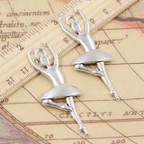 10pcs Charms Ballet Girl Dancer Ballerina 63x23mm Tibetan Silver Color Pendants Antique Jewelry Making DIY Handmade Craft