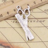 10pcs Charms Barber Scissor Comb Stylist 24x53mm Tibetan Bronze Gold Silver Color Pendants Antique Jewelry DIY Handmade Making