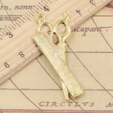 10pcs Charms Barber Scissor Comb Stylist 24x53mm Tibetan Bronze Gold Silver Color Pendants Antique Jewelry DIY Handmade Making
