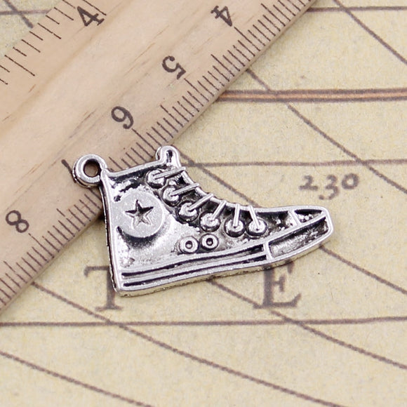 10pcs Charms Basketball Star Shoes 30x20mm Tibetan Bronze Silver Color Pendants Antique Jewelry Making DIY Handmade Craft