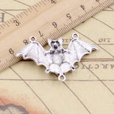 10pcs Charms Bat Vampire Dracula Connector 29x47mm Tibetan Bronze Silver Color Antique Jewelry Making DIY Handmade Crafts