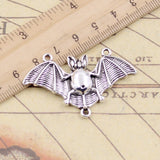 10pcs Charms Bat Vampire Dracula Connector 29x47mm Tibetan Bronze Silver Color Antique Jewelry Making DIY Handmade Crafts