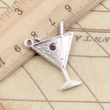 10pcs Charms Beach Cold Drink Champagne 30x23mm Tibetan Silver Color Pendants Antique Jewelry Making DIY Handmade Craft