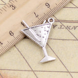 10pcs Charms Beach Cold Drink Champagne 30x23mm Tibetan Silver Color Pendants Antique Jewelry Making DIY Handmade Craft