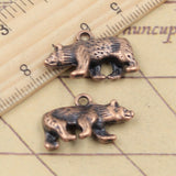 10pcs Charms Bear 24x15mm Tibetan Bronze Silver Color Pendants Antique Jewelry Making DIY Handmade Craft ef3844