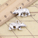 10pcs Charms Bear 24x15mm Tibetan Bronze Silver Color Pendants Antique Jewelry Making DIY Handmade Craft ef3844