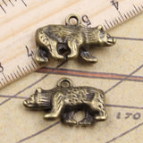 10pcs Charms Bear 24x15mm Tibetan Bronze Silver Color Pendants Antique Jewelry Making DIY Handmade Craft ef3844