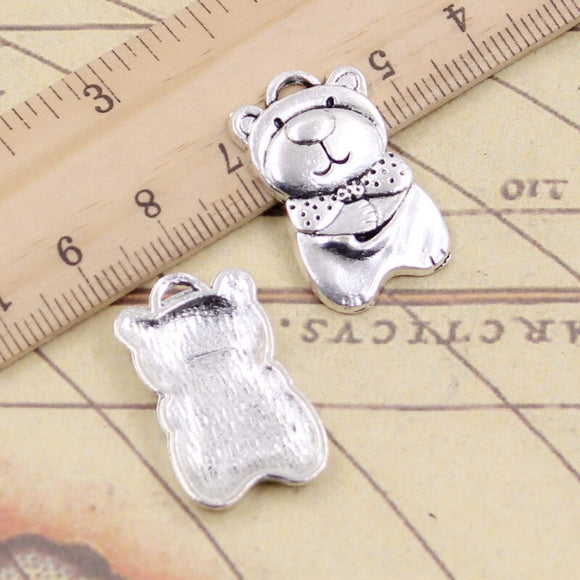 10pcs Charms Bear 27x16mm Tibetan Silver Color Pendants Antique Jewelry Making DIY Handmade Craft Pendant
