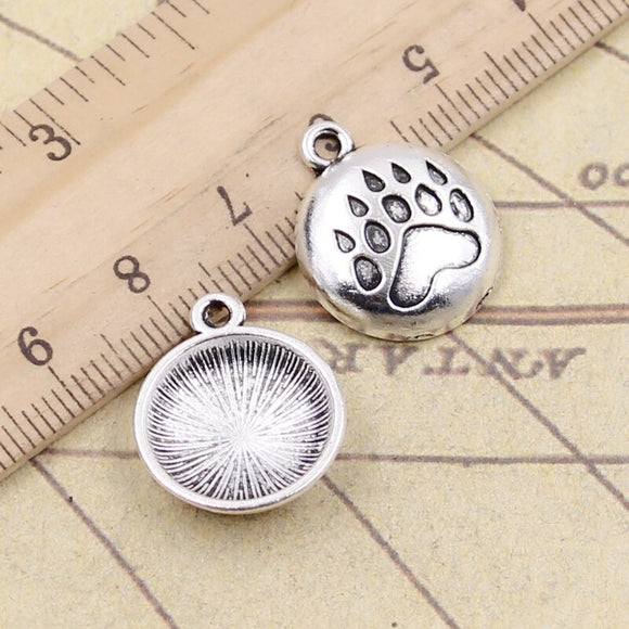 10pcs Charms Bear Paw 19x17mm Tibetan Bronze Silver Color Pendants Antique Jewelry Making DIY Handmade Craft