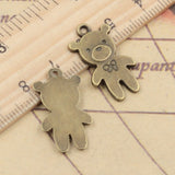 10pcs Charms Bear With Bow 24x14mm Tibetan Bronze Silver Color Pendants Antique Jewelry Making DIY Handmade Craft Pendant
