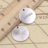 10pcs Charms Believe Love Beloved Dream Karma 20x20mmTibetan Silver Color Pendants Antique Jewelry Making DIY Handmade Pendant