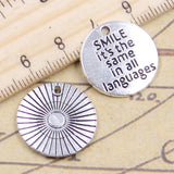 10pcs Charms Believe Love Beloved Dream Karma 20x20mmTibetan Silver Color Pendants Antique Jewelry Making DIY Handmade Pendant