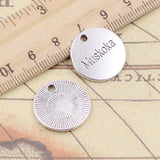 10pcs Charms Believe Love Beloved Dream Karma 20x20mmTibetan Silver Color Pendants Antique Jewelry Making DIY Handmade Pendant