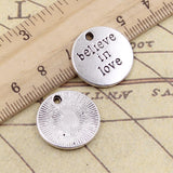 10pcs Charms Believe Love Beloved Dream Karma 20x20mmTibetan Silver Color Pendants Antique Jewelry Making DIY Handmade Pendant