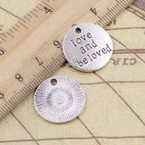 10pcs Charms Believe Love Beloved Dream Karma 20x20mmTibetan Silver Color Pendants Antique Jewelry Making DIY Handmade Pendant