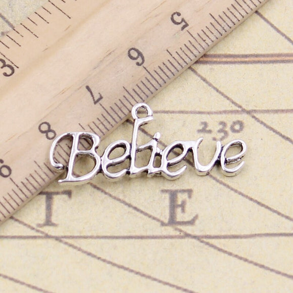 10pcs Charms Believe Love Hope Peace Faith Antique Silver Color Pendants Making DIY Handmade Jewelry Factory Wholesale