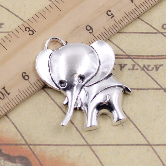 10pcs Charms Big Ears Elephant 37x31mm Tibetan Bronze Silver Color Pendants Antique Jewelry Making DIY Handmade Craft Pendant