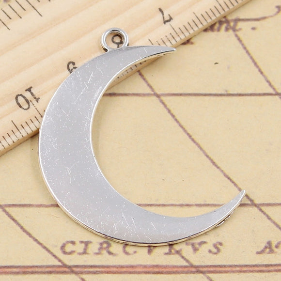 10pcs Charms Big Moon 44x33mm Tibetan Silver Color Pendants Antique Jewelry Making DIY Handmade Craft