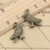 10pcs Charms Bird Parrot 17x17mm Tibetan Bronze Silver Color Pendants Antique Jewelry Making DIY Handmade Craft EF3921
