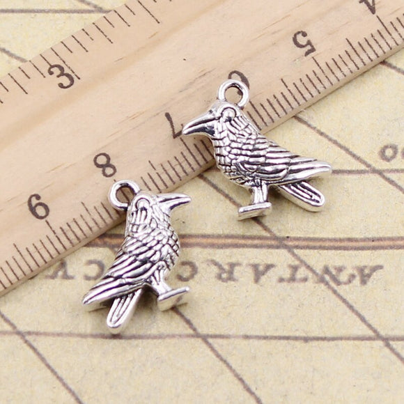 10pcs Charms Bird Parrot 17x17mm Tibetan Bronze Silver Color Pendants Antique Jewelry Making DIY Handmade Craft