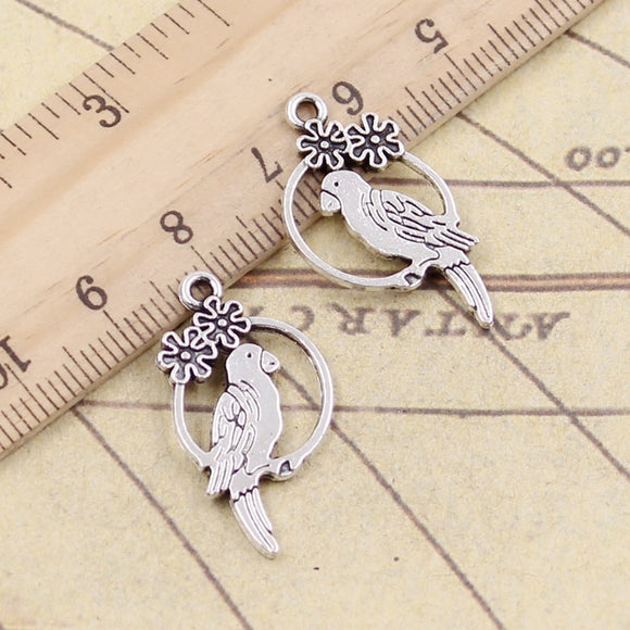 10pcs Charms Bird Parrot Birdcage 14x28mm Tibetan Silver Color Pendants Antique Jewelry Making DIY Handmade Craft Pendant