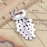 10pcs Charms Bird Peacock Phoenix 44x22mm Tibetan Bronze Silver Color Pendants Antique Jewelry Making DIY Handmade Craft
